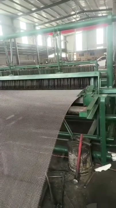 Woven wire screen mesh on production machinery in the workshop